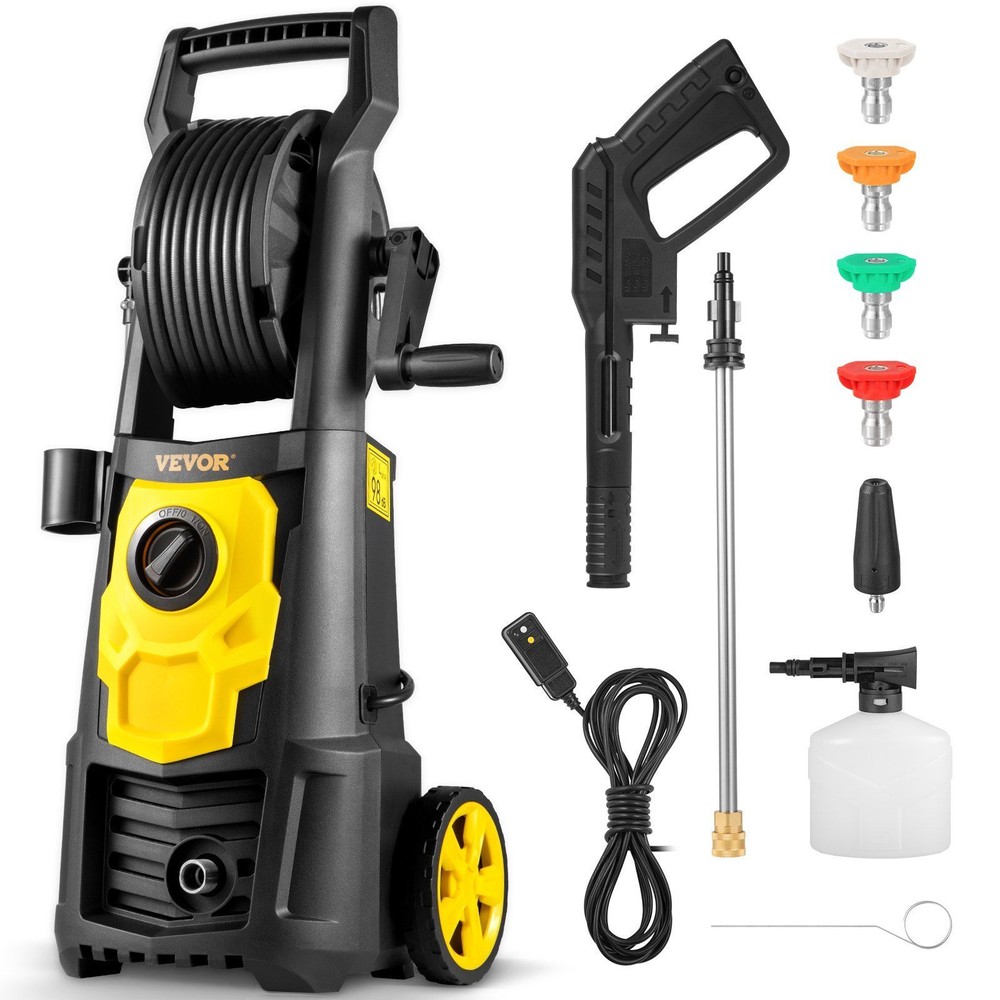 2000 PSI Portable Electric Pressure Washer with 30 ft Hose and Reel 1.65 GPM
