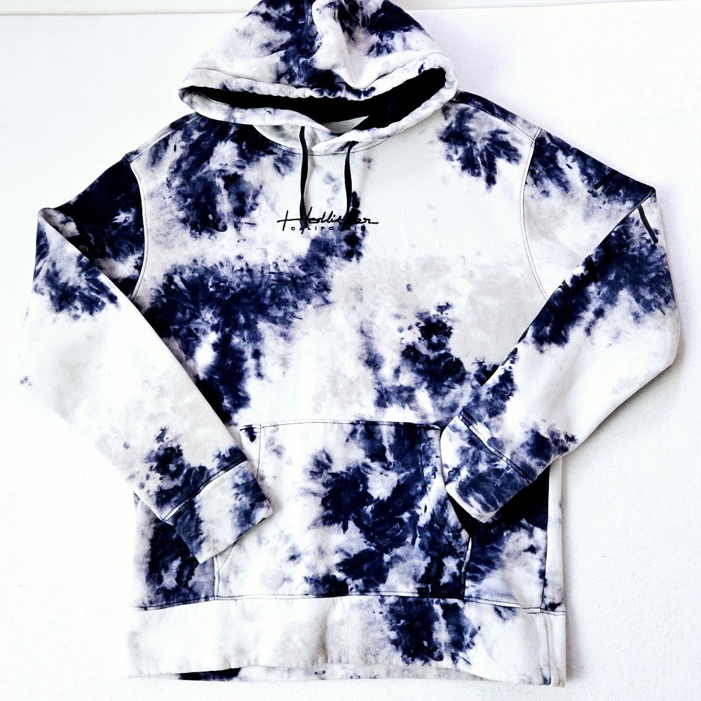 Hollister California Blue Tie Dye Hoodie Mens Sz M Must Have Collection Pullover