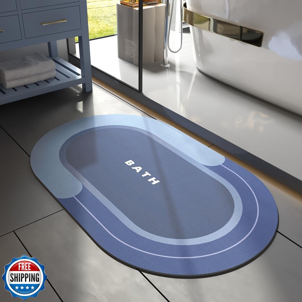 MontVoo Non-Slip Quick Dry Bath Mat - Soft Absorbent Stain Resistant Rug for Bathroom Shower