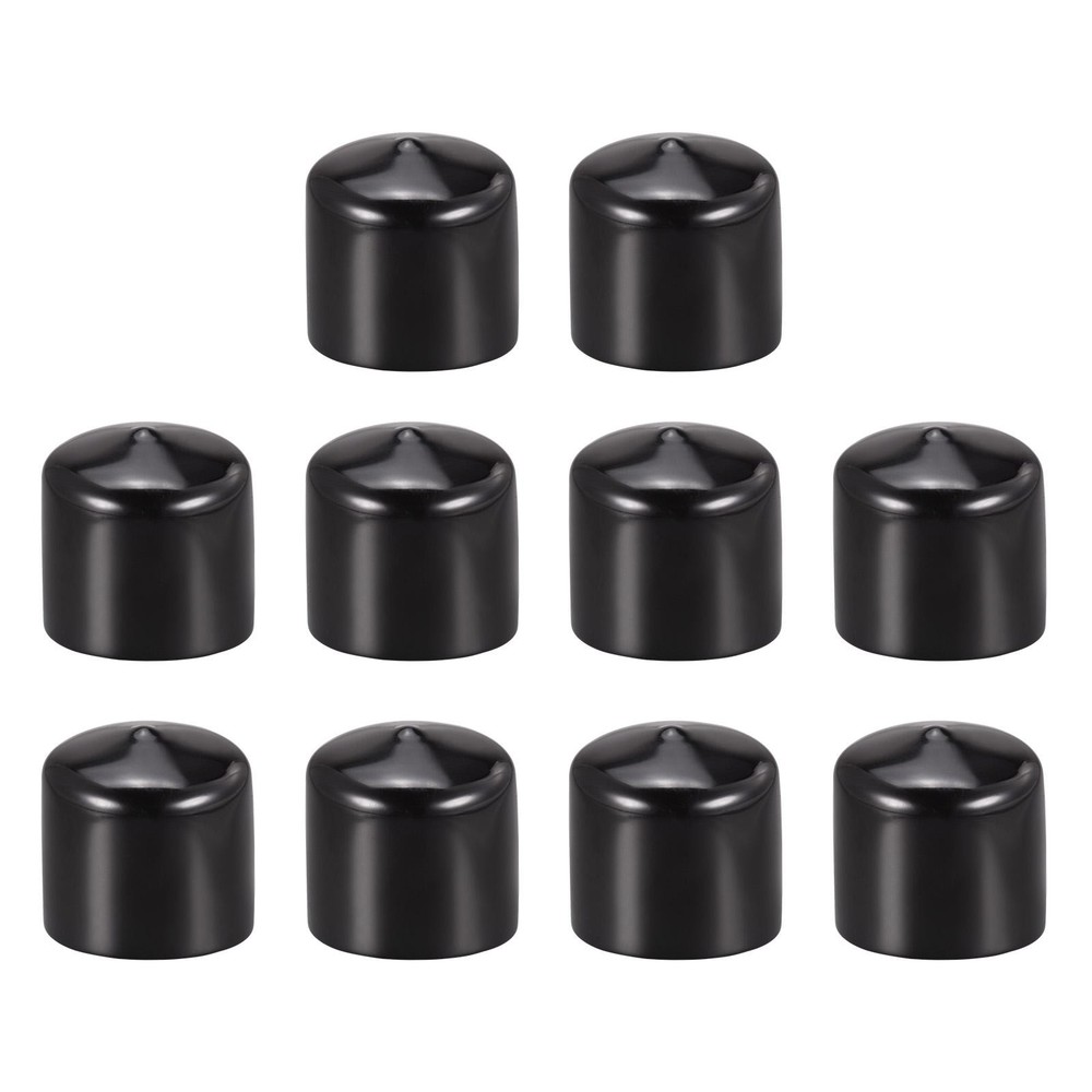 10-Pack 52mm Black Rubber Screw Thread End Caps for Bolts