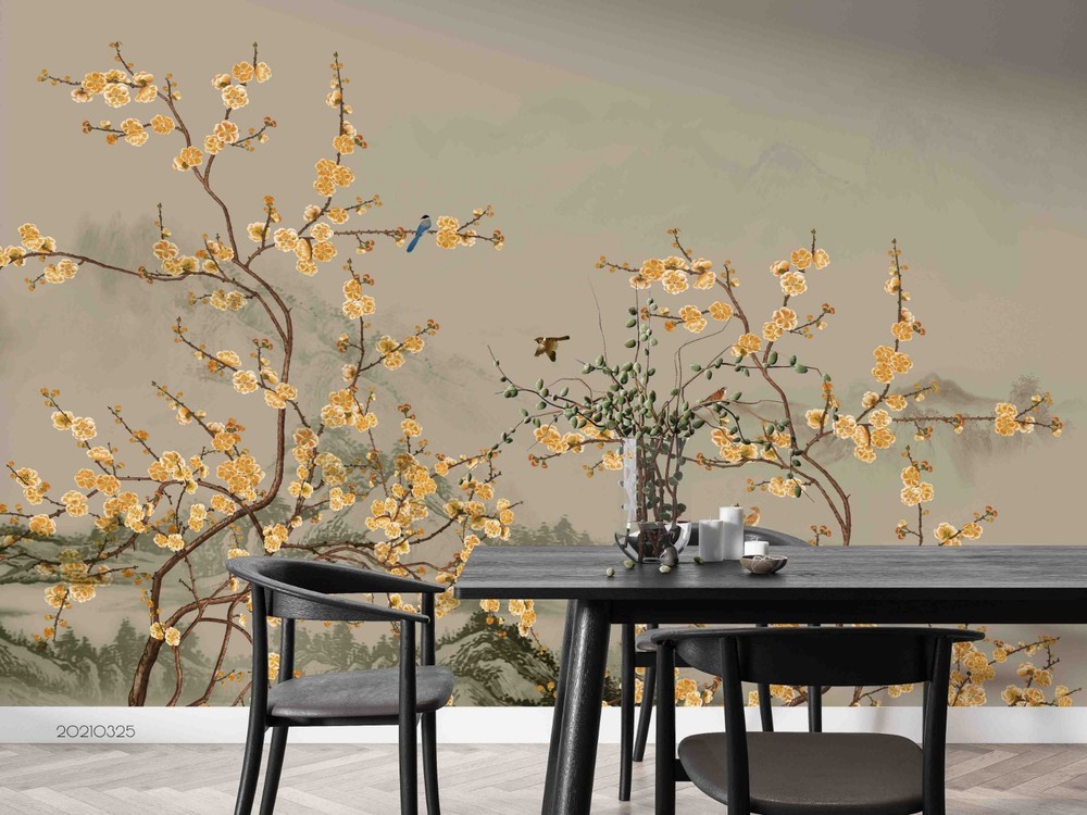 3D Flowers Birds Chinese Painting Wall Murals Wallpaper Murals Wall Sticker 4
