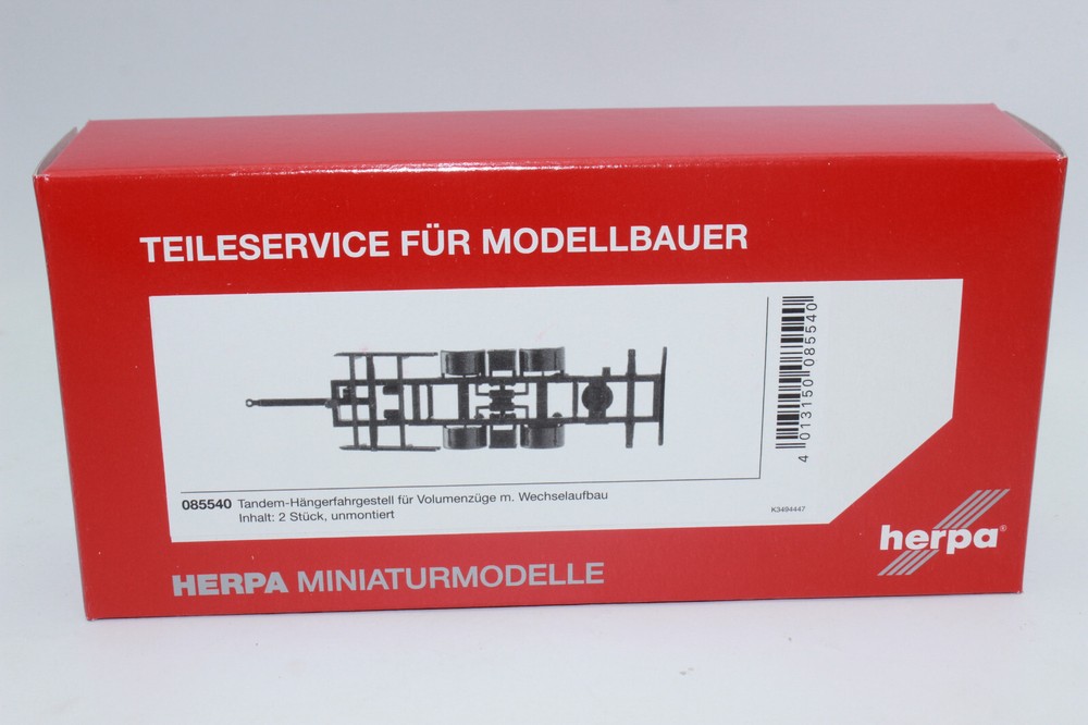 Herpa 085540 Tandem Trailer Chassis for Volumenzüge + Swap Body 1:87 H0