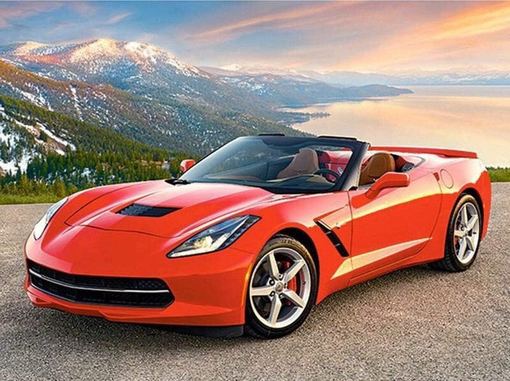 Sports Car Diamond Art Painting Kits, 5D Full Drill Diamond Art Canvas