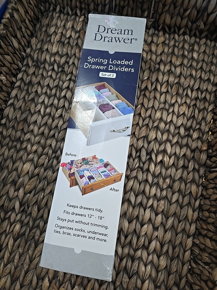 Adjustable Dresser Drawer Organizer Dividers Set of 2 4.5 Inch Deep Storage