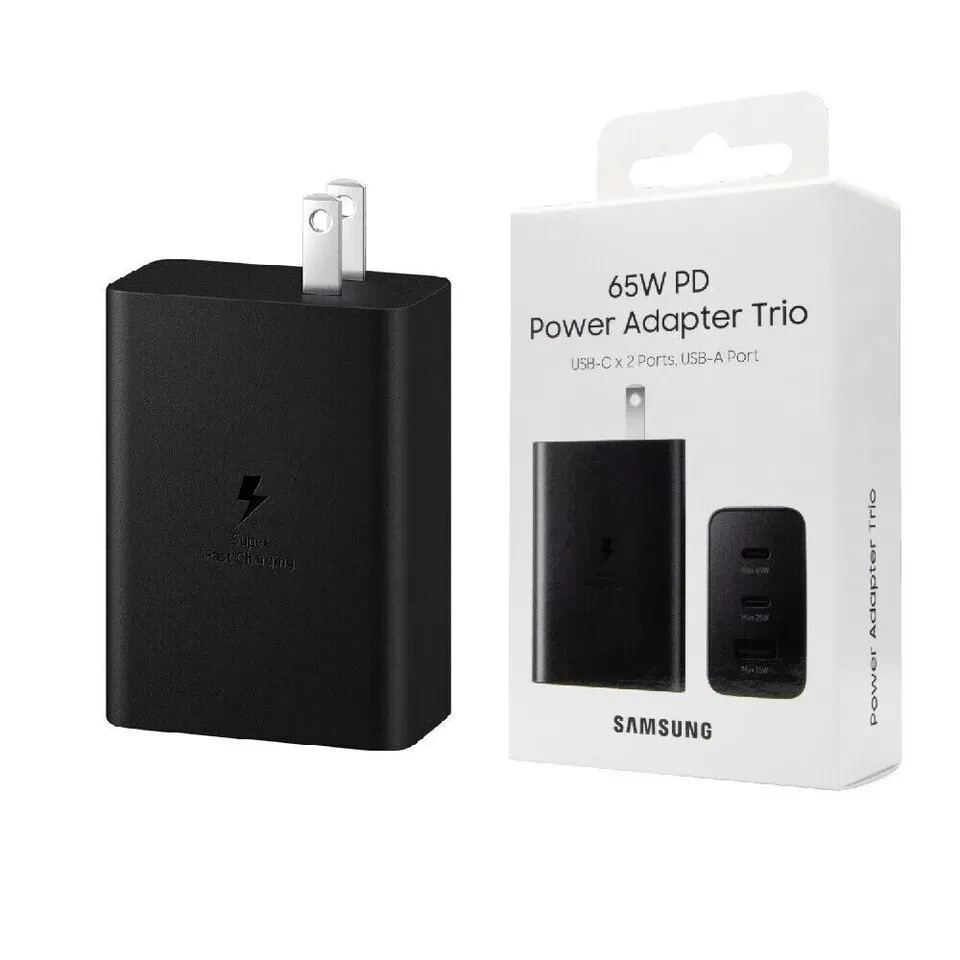 Samsung 65W PD 3.0 Trio Fast Charger Super Fast Wall Adapter