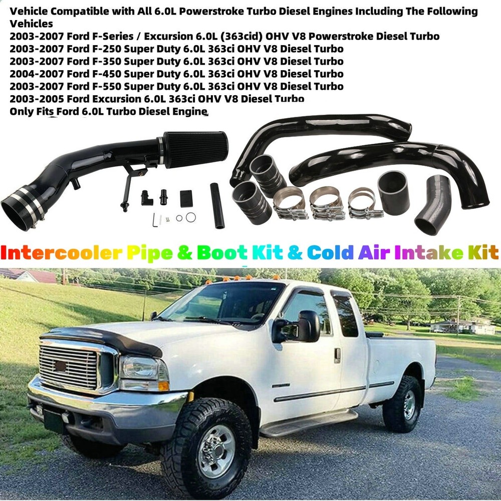 Intercooler Pipe&Cold Air Intake Kit For 2003-2007 Ford 6.0L Powerstroke Diesel