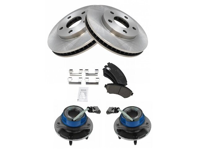 Front Brake Pad and Rotor and Wheel Hub Kit fits Silhouette 1997-2004 FWD 43NJWJ