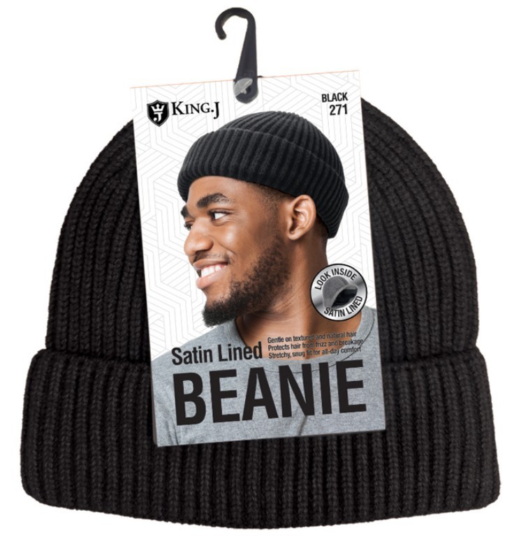 SATIN LINED BEANIE BLACK HOT ITEM