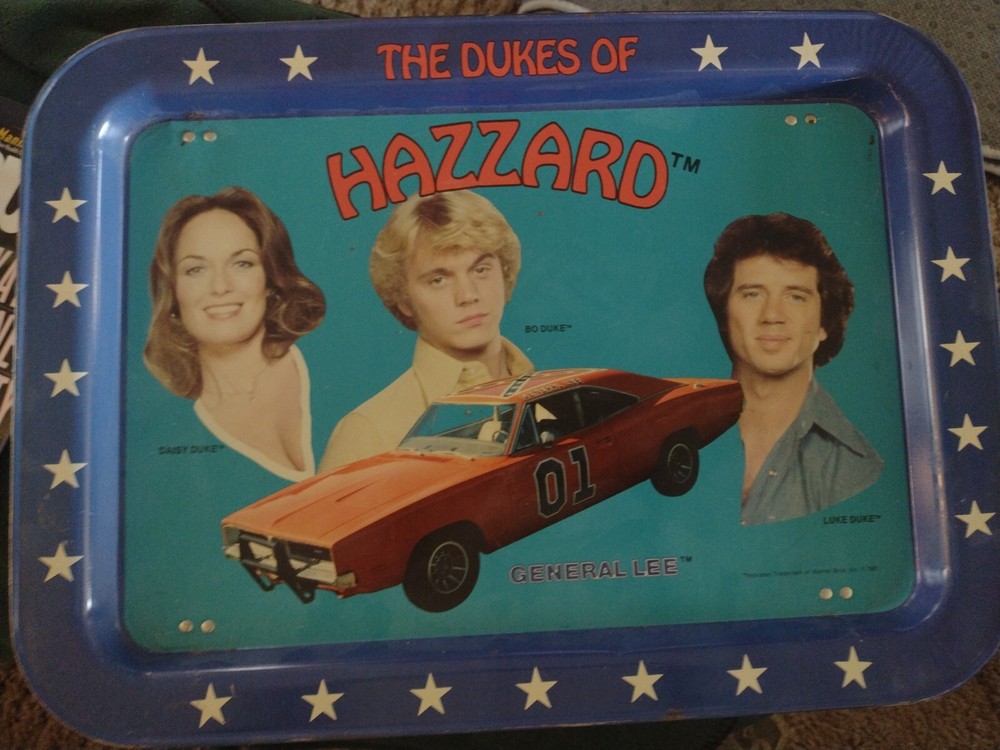 Vintage 1981 Dukes of Hazzard Tin Litho TV Tray With 5 Images  