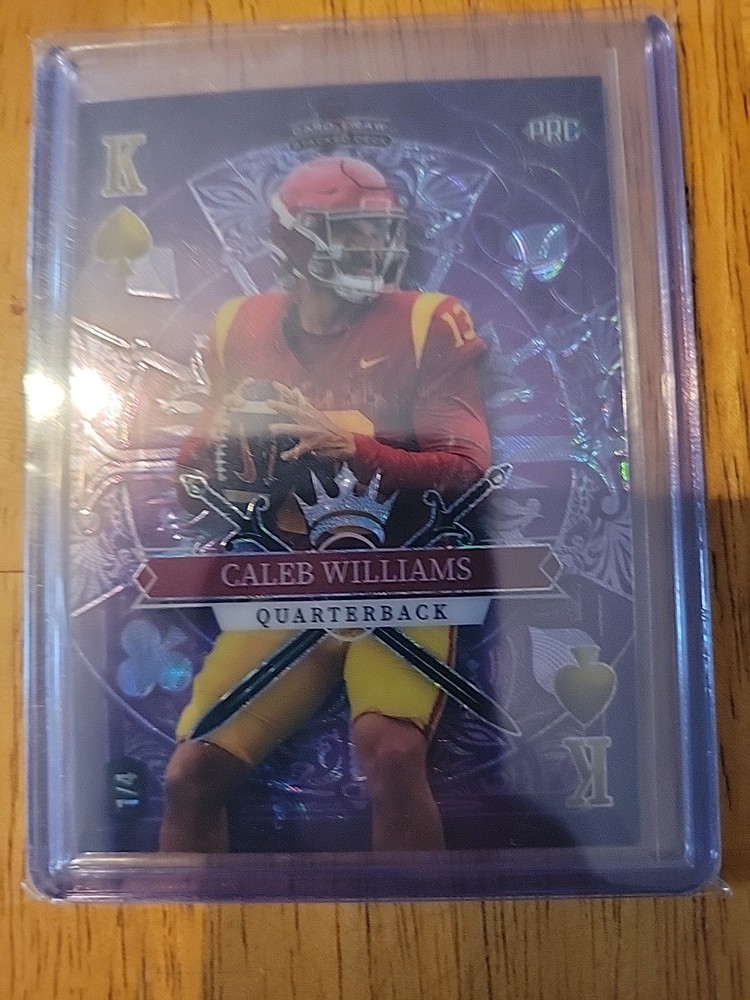 2023 Wild Card 5 Card Draw - Caleb Williams- King of Spades purple RC #1/4 SSP
