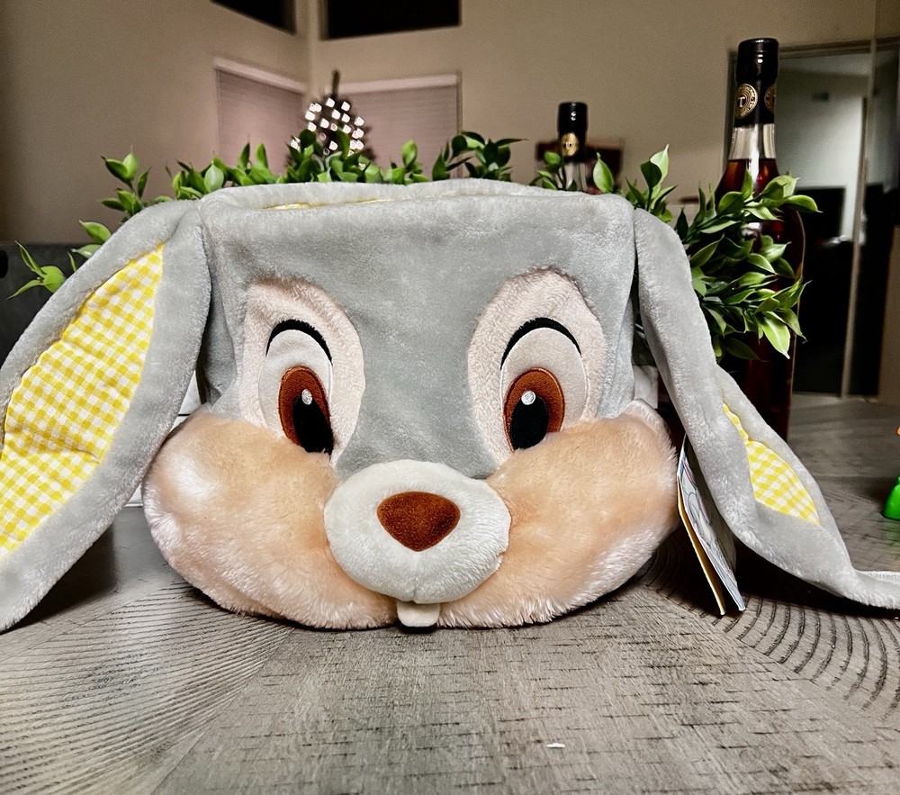 Disney Store Thumper Plush Easter Bunny Rabbit Basket Candy Pail from Bambi