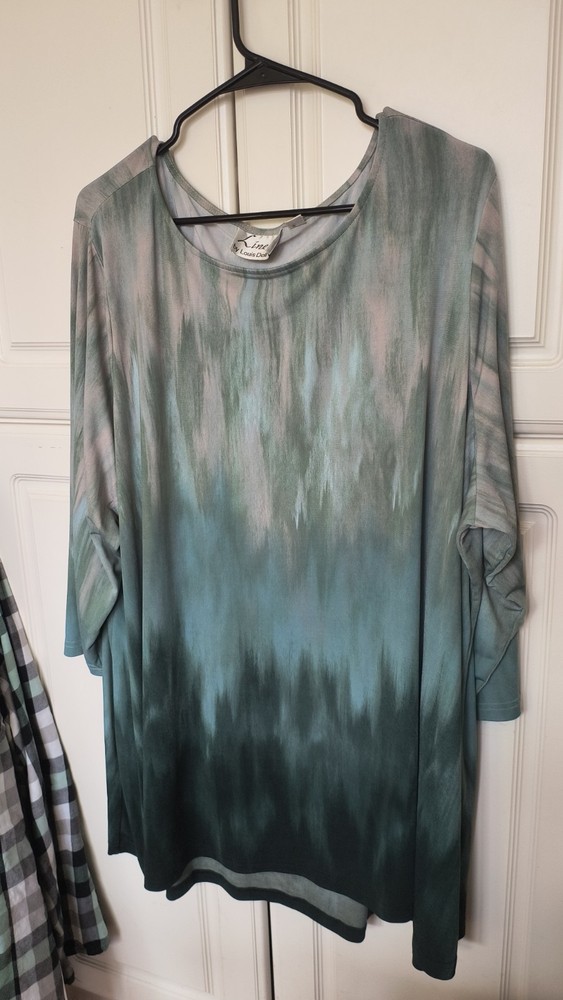 Linea by Louis Dell'Olio Women Size 3X Blue Top Shirt Tunic (L1