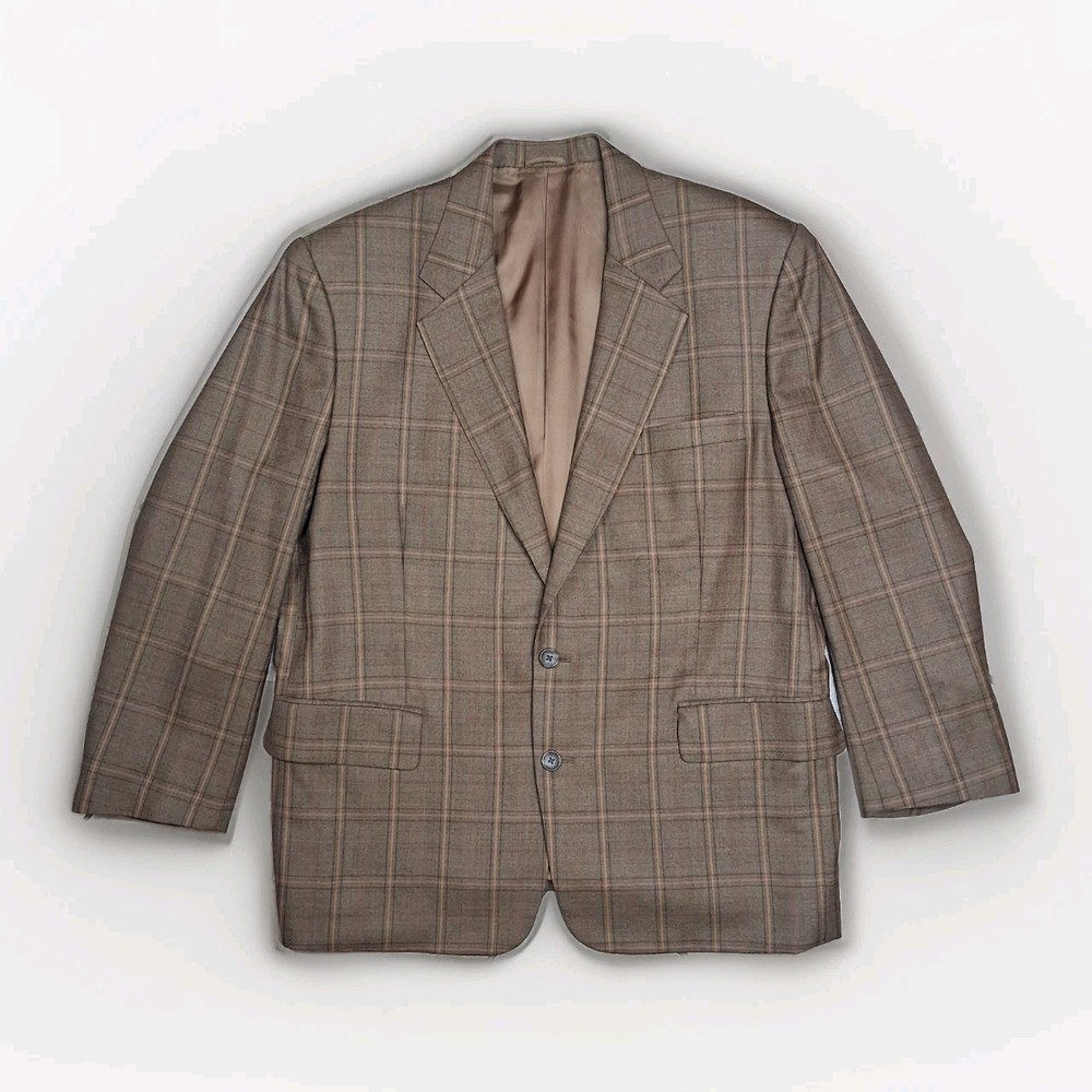 Ermenegildo Zegna Blazer Jacket Suit Sport Coat Mens 46R Trofeo Brown Plaid