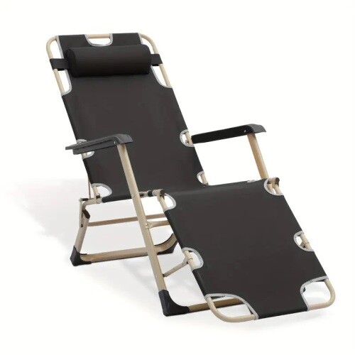 Zero Gravity Reclining Patio Lounge Chair in Black – Foldable & Comfortable