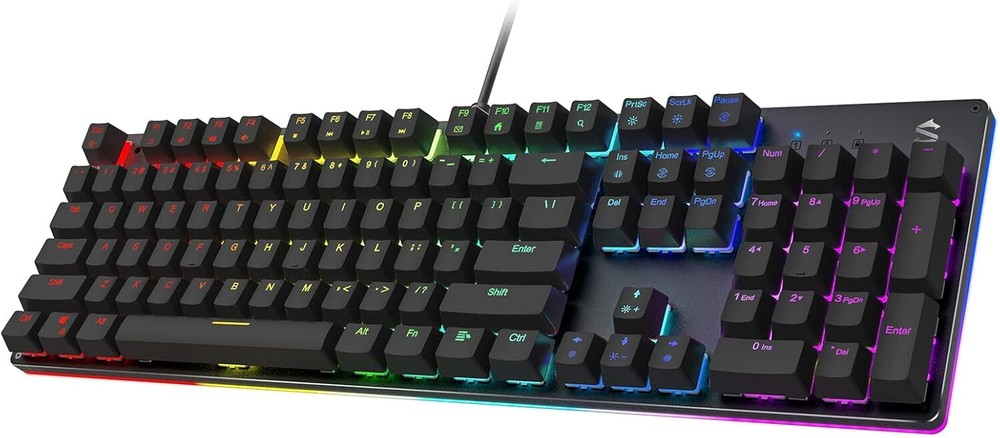 RGB Wired Mechanical Gaming Keyboard with Blue Switches & LED Backlit