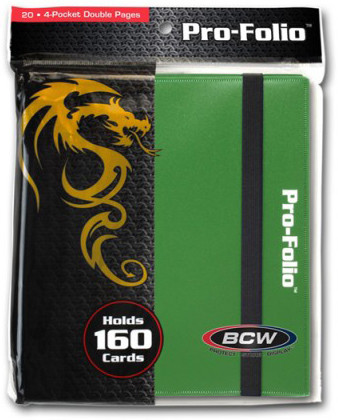 Pro-Folio 4 Pocket Binder - Green BCW GAMING SUPPLY BRAND NEW ABUGames