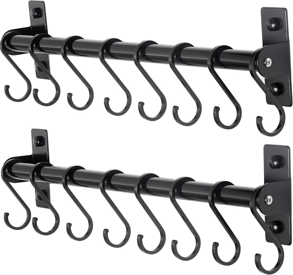 Kitchen Utensil Holder Hanger, Pot and Pan Rack Wall Mounted, Kitchen Rail with