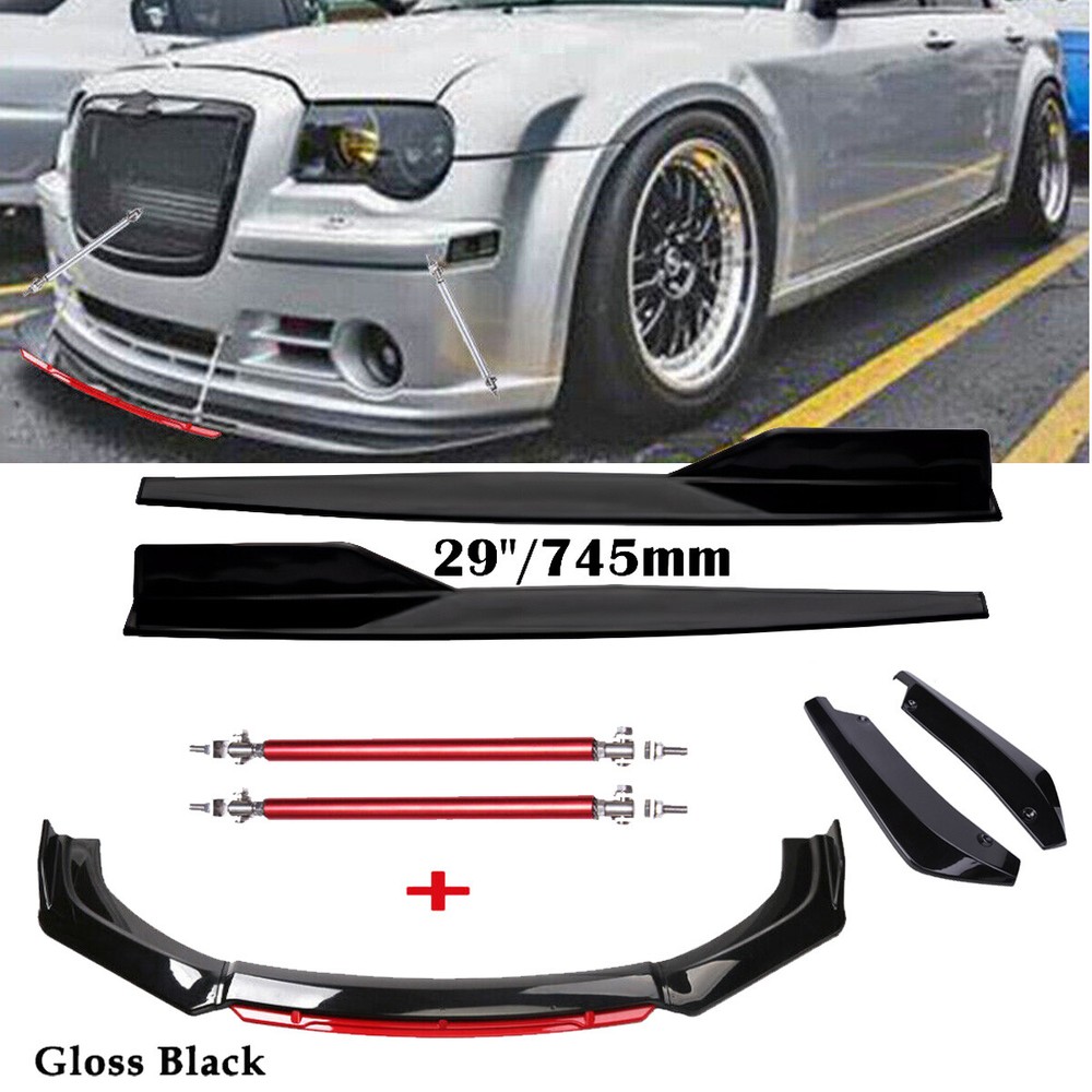 Front Bumper Lip Spoiler Splitter Rear Lip Side Skirt For Chrysler 300