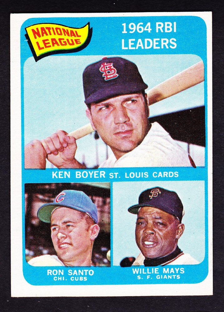1965 TOPPS #6 KEN BOYER/WILLIE MAYS/RON SANTO