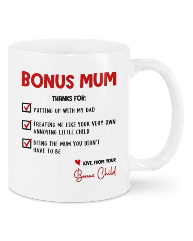 Thanks My Bonus Mom Personalized Coffee Coffee Mug Gift To Bonus Mom From Bonus