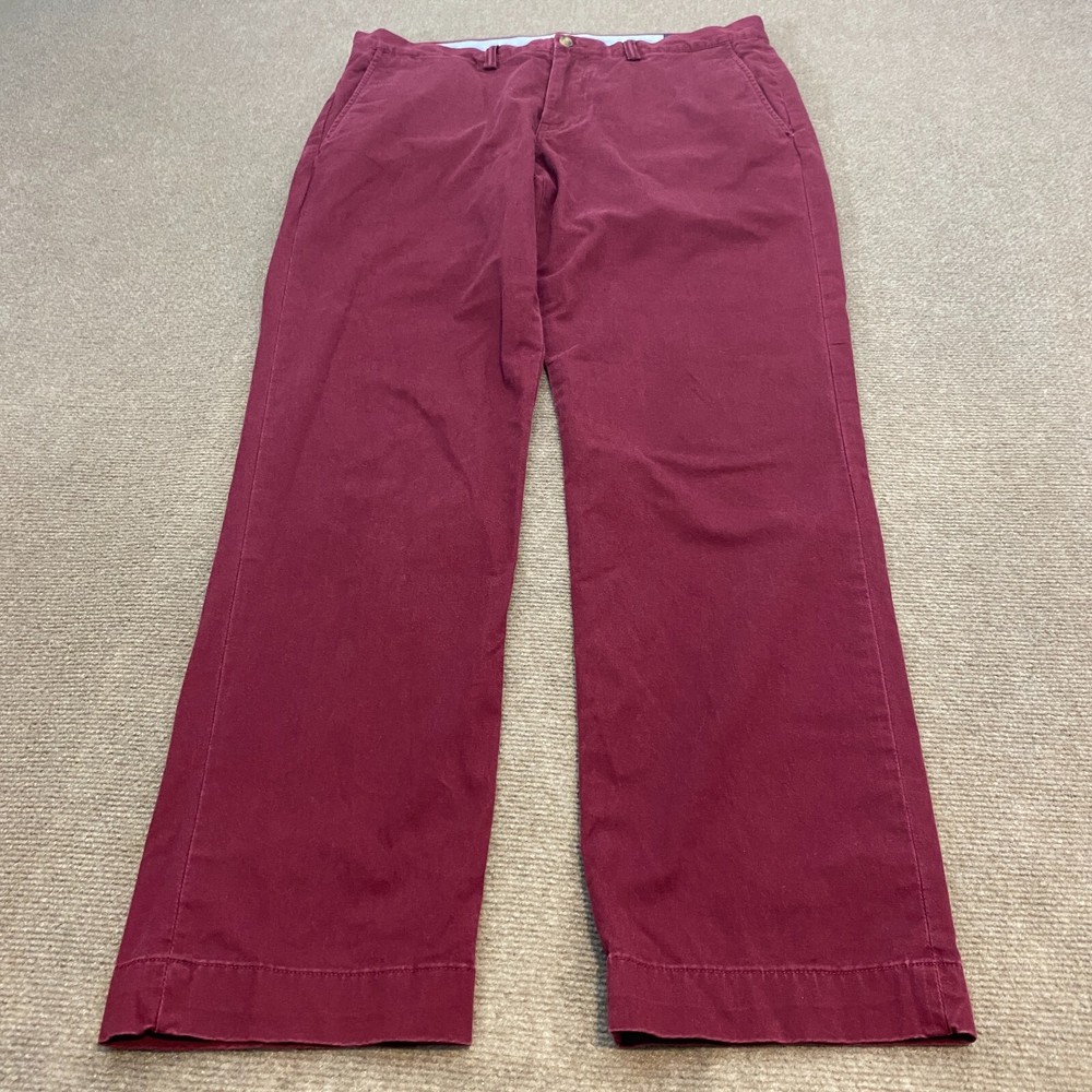 Ralph Lauren Mens 34x31 Maroon Stretch Chino Straight Fit Pants