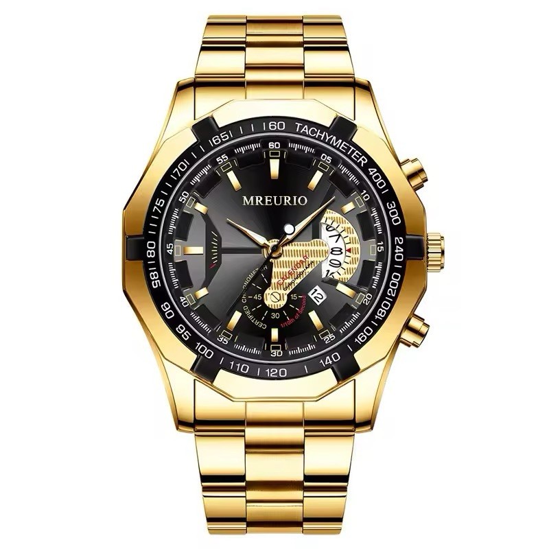 Men's Light Luxury Trendy Calendar Business Watch with Night Light