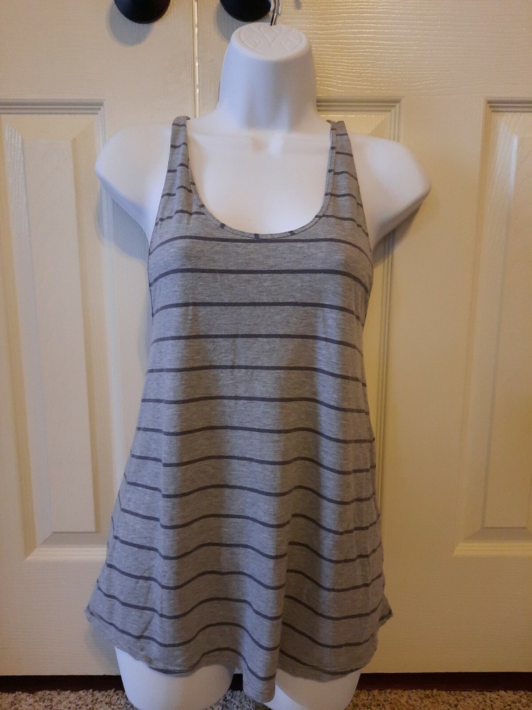 Lululemon Women's Size Small Grey Cayman Stripe Om Racerback Tank Top