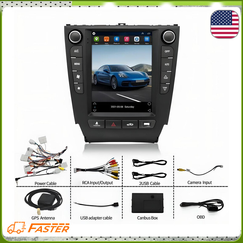 ANDROID 12 9.7'' CARPLAY Auto STEREO RADIO GPS BT For LEXUS IS250 IS350 2005-12