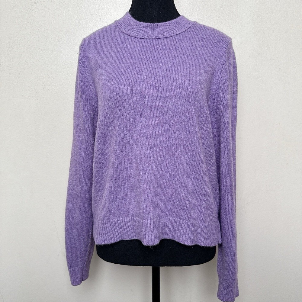 Banana Republic Womens Purple Cotton Crewneck Sweater Size Large  