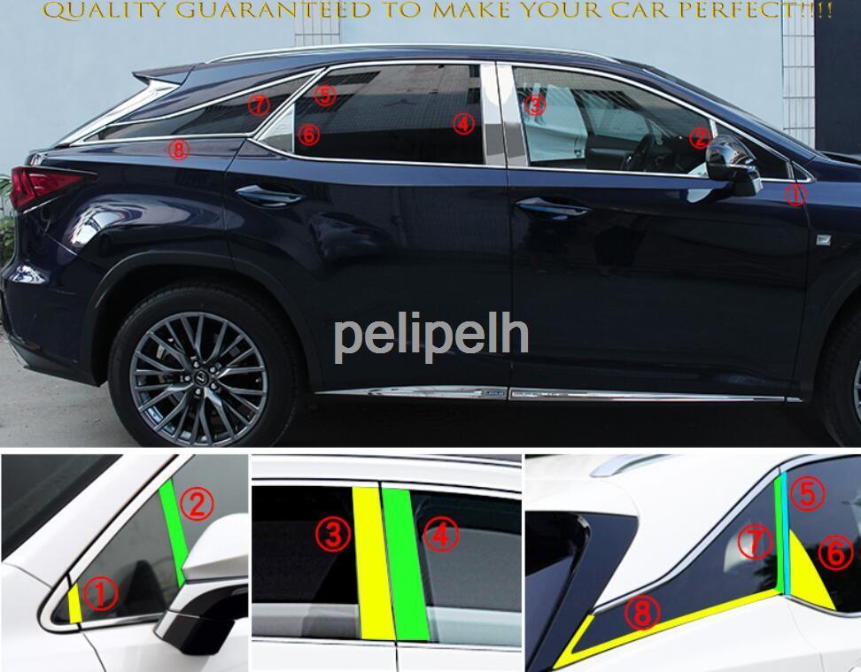 16PC For Lexus RX350 450H 2016-2022 Stainless Door Window Pillar Sill Cover Trim