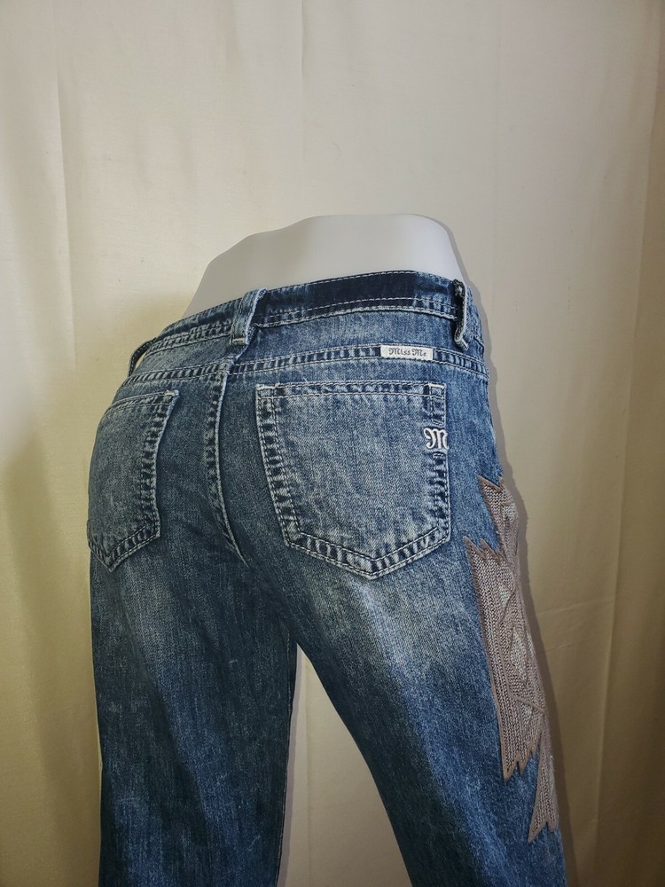 Miss Me Jeans Size 27x28 Boyfriend Ankle Embellished Flap Pockets NICE!