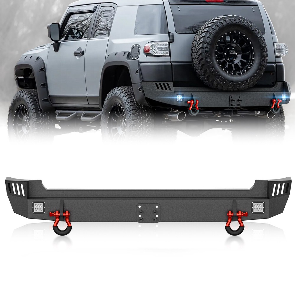 07-14 Toyota FJ Cruiser Rear Bumper w/ 2 D-Rings & Tow Hitch Plate