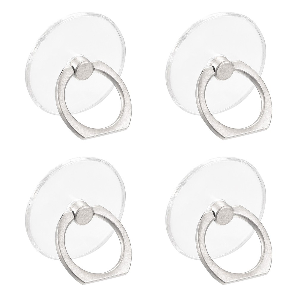 4Pcs, Transparent Phone Ring Holders Clear Finger Grip Stand (Round Shape)