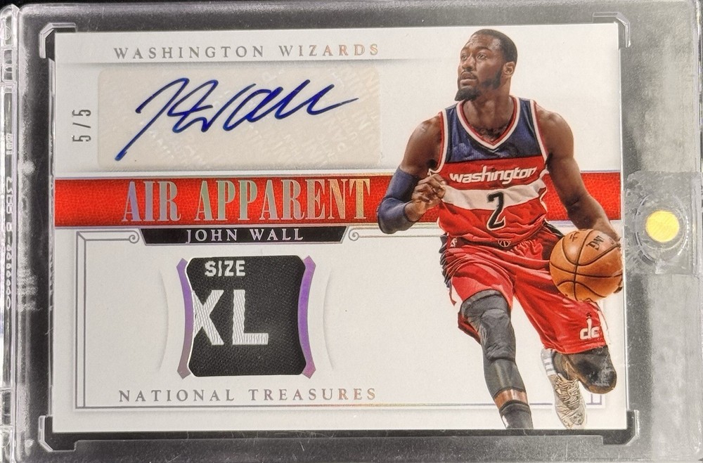 John Wall 2014-2015 National Treasures Air Apparent Laundry Tag Auto 5/5