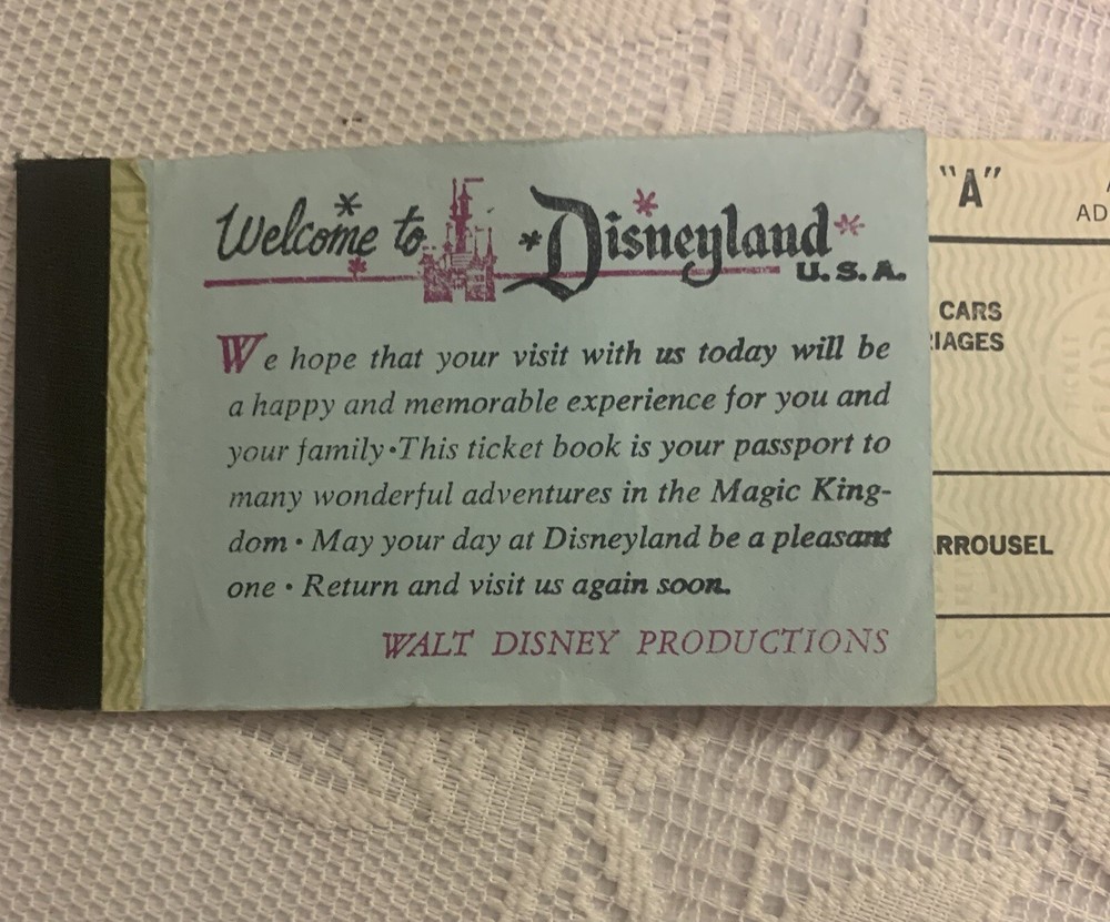 Vintage 1970s Disneyland ticket coupon book collectible-image