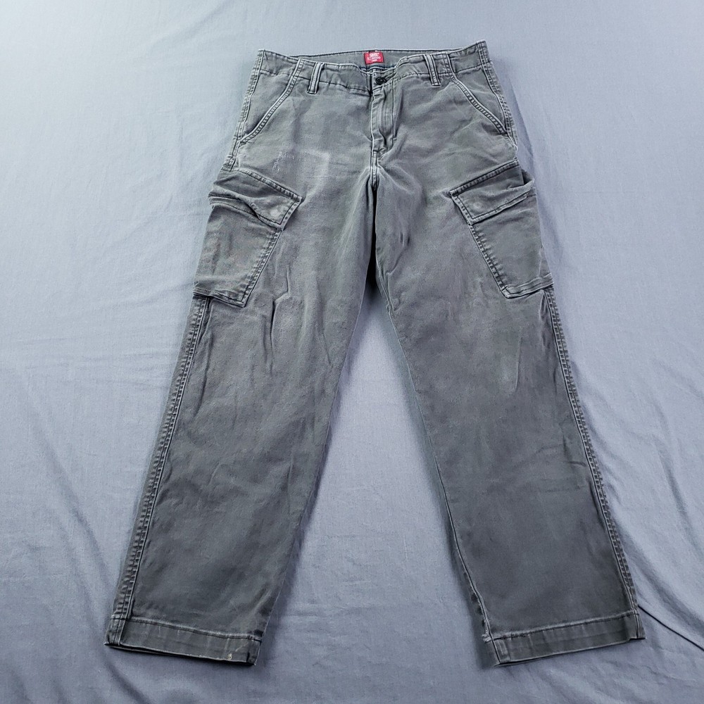 Levis Jeans Mens 31x30 Gray XX Cargo Taper Stretch Pockets Mid Rise Pants Work