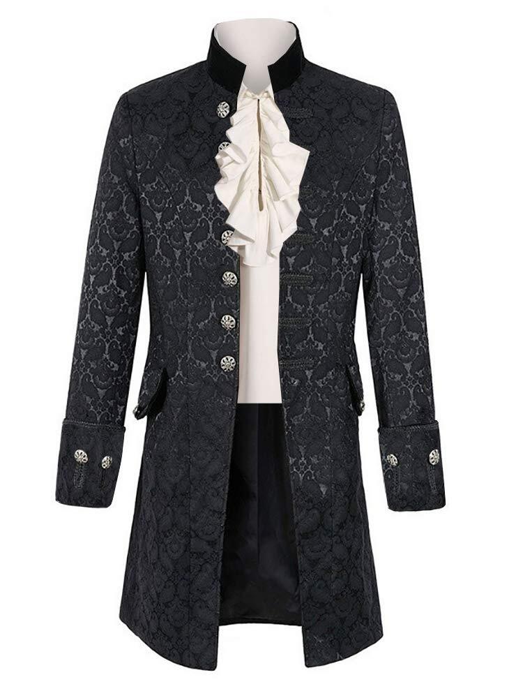 Mens Steampunk Medieval Jacket Pirate Viking Renaissance Costume Formal Tailc...