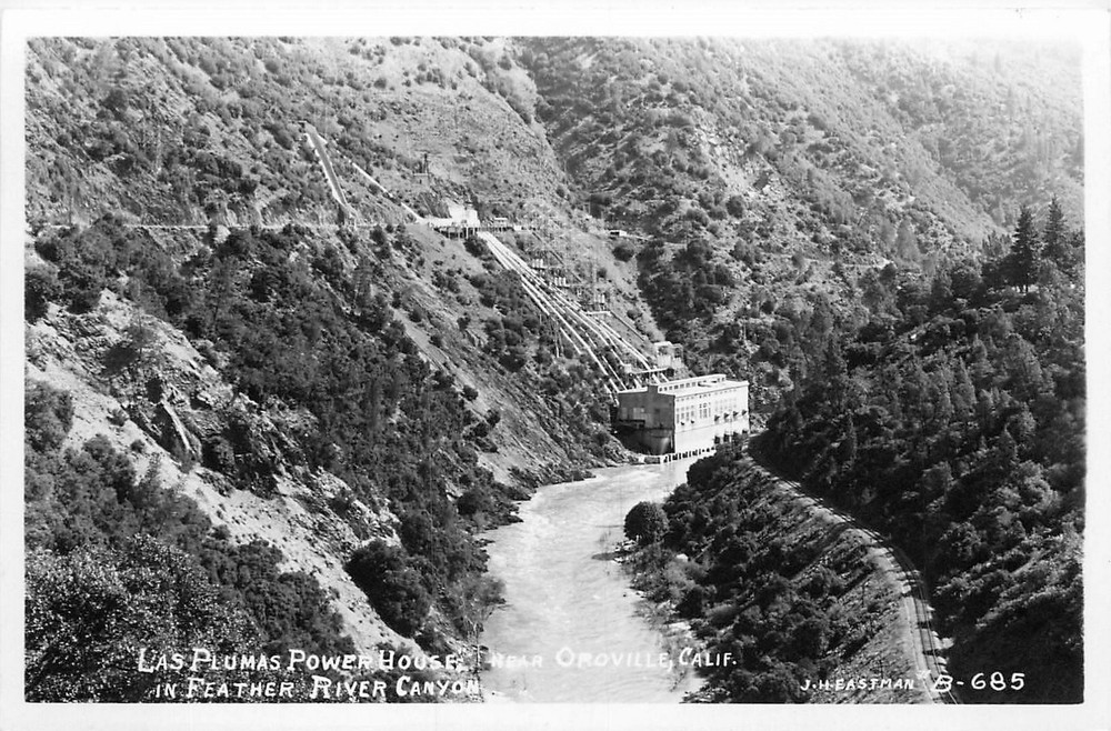 1930s Oroville California La Plumas Power House Eastman RPPC Postcard 25-7274