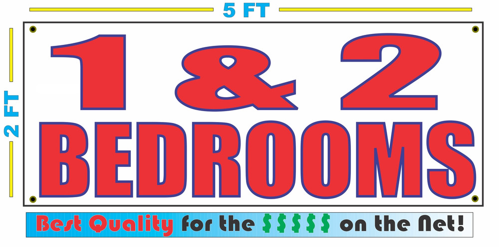 1 & 2 Bedroom Apartment Condo Studio Banner Sign 2x5
