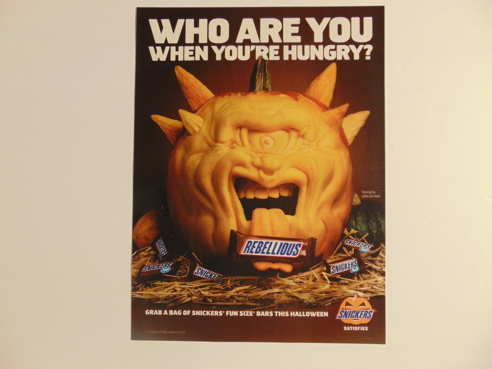 2015 Snickers Halloween Ad Art Print - Who Are You When Hungry