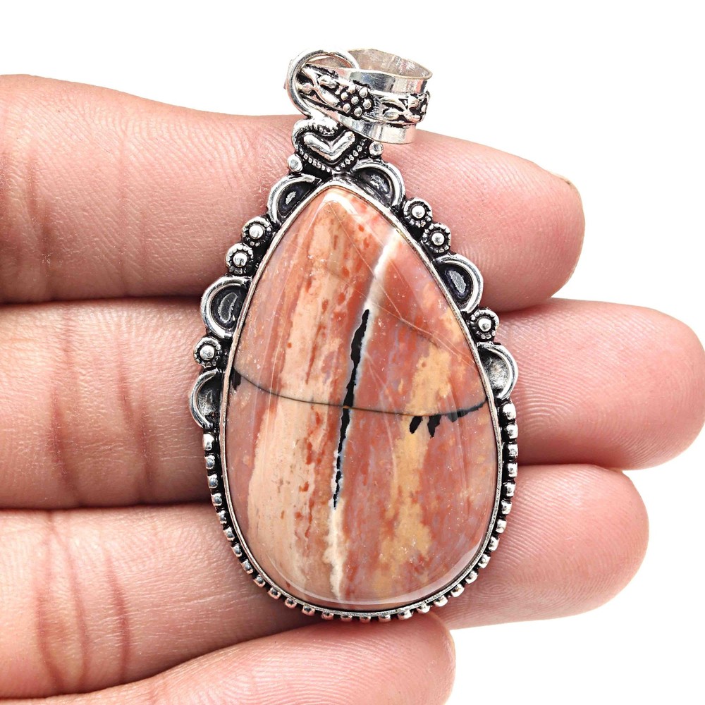 Pendant HunnyDendritic Gemstone Valentine'Day Gift Silver Jewelry 2