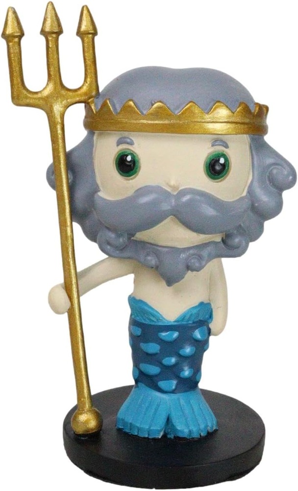 Ebros Greek Mythology Poseidon with Trident Statue 4.25 Inches Tall