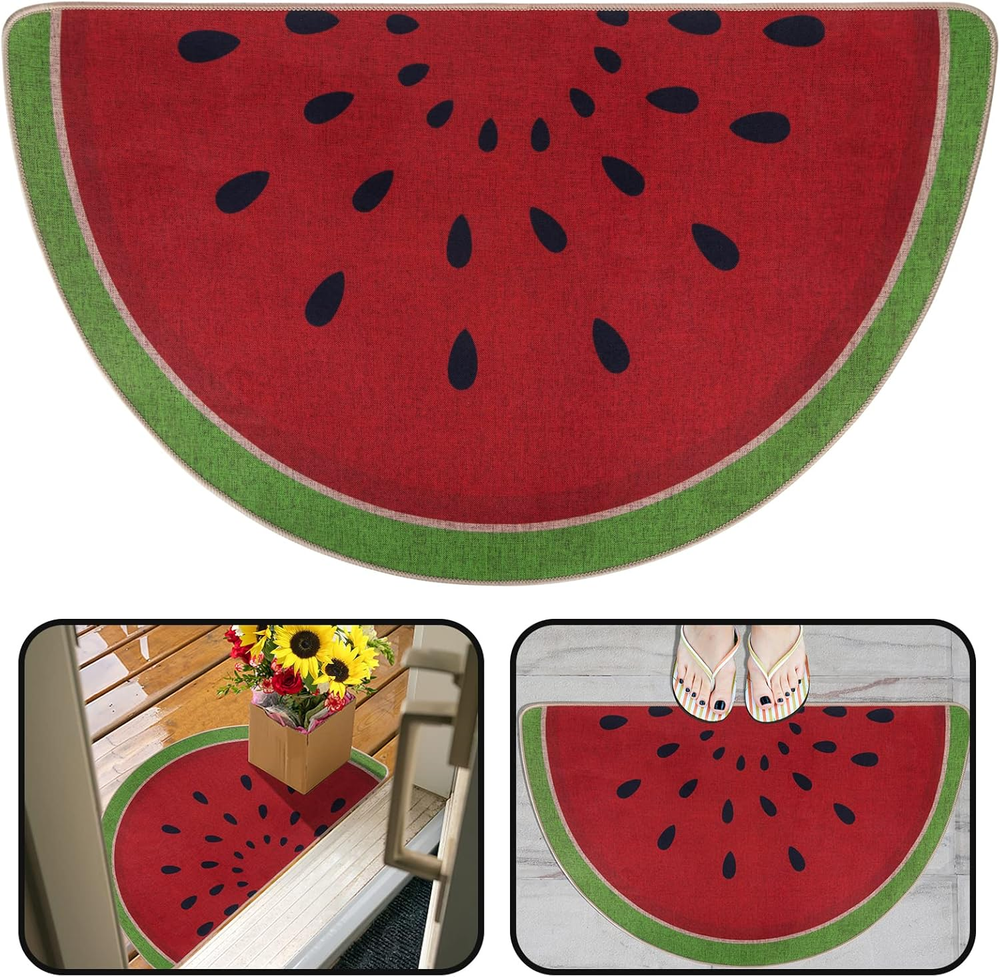 Custom Watermelon Welcome Summer Doormat 18x30 Fruit Design Rug
