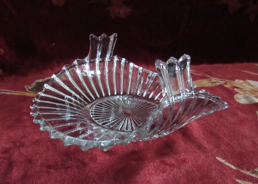 Vintage Heisey Art Deco Ribbed Trinket / Candy Dish - EUC