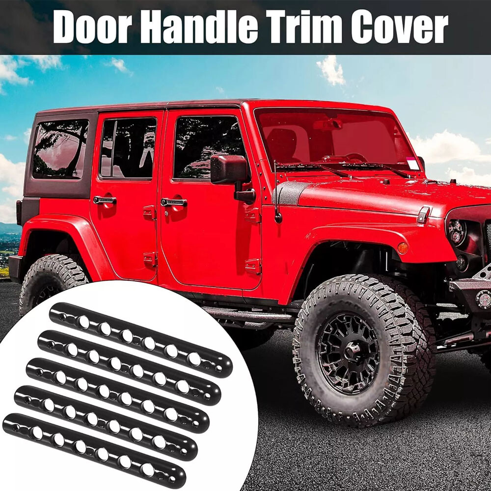 5Pcs Aluminum Door Grab Handle Covers for Jeep Wrangler JK JKU 2007-2018