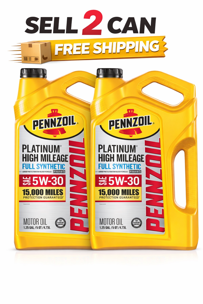 Pack of 2-Pennzoil Platinum High Mileage Full Synthetic 5W-30 Motor Oil, 5 Quart