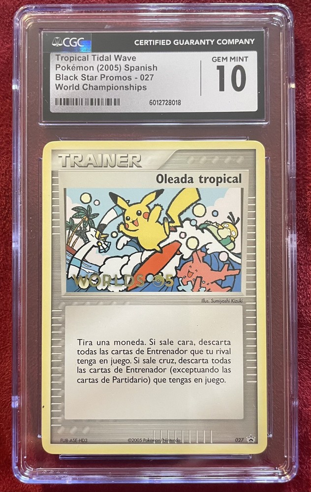 2005 Pokémon Tropical Tidal Wave Spanish CGC 10 Worlds Promo #027