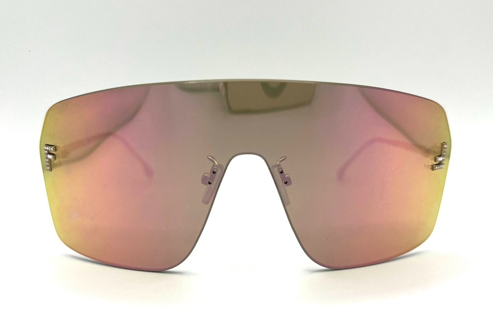 FENDI FE40121US 40121US 28G Shield Mirror Mask rhinestones Sunglasses 139-0-120