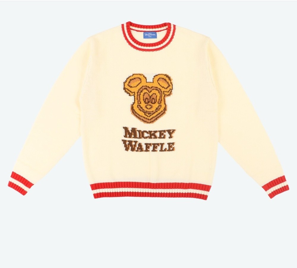 Tokyo Disney Resort Mickey Waffle Sweater Unisex size M from Japan F/S