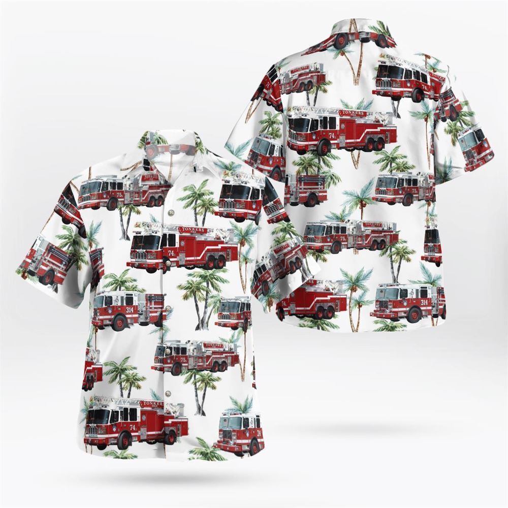 New York Yonkers Fire Department Hawaiian Shirt 8211 Gifts For Firefighters In